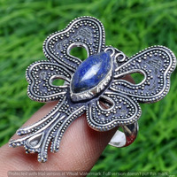 Lapis Lazuli Gemstone 925 Sterling Silver Handmade Ring Size 6.25 DR-2537