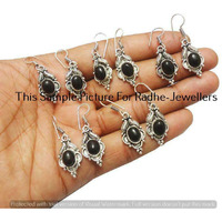 Black Onyx 5 Pair Wholesale Lots 925 Sterling Silver Earrings Lot-07-E209