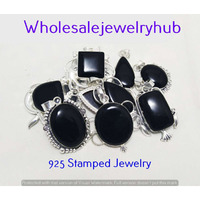 Black Onyx 5 PCS Wholesale Lots 925 Sterling Silver Pendant LP-07-290