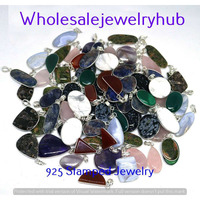 Agate & Mixed 10 pcs Wholesale Lots 925 Sterling Silver Pendant PL-07-203