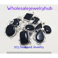 Black Onyx 10 pcs Wholesale Lots 925 Sterling Silver Pendant PL-07-236