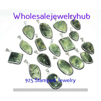 Prehnite 10 pcs Wholesale Lots 925 Sterling Silver Pendant PL-07-260