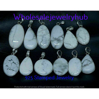 Howlite 10 pcs Wholesale Lots 925 Sterling Silver Pendant PL-07-267