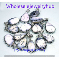Dendrite Opal 10 pcs Wholesale Lots 925 Sterling Silver Pendant PL-07-275