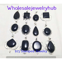 Black Onyx 10 pcs Wholesale Lots 925 Sterling Silver Pendant PL-07-308