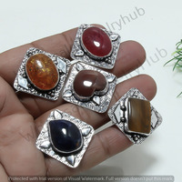 Amethyst Or Colors Antique Ring 100 pcs 925 Sterling Silver Ring Lot WPL-747