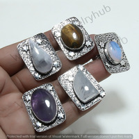 Amethyst Or Colors Antique Ring 30 pcs 925 Sterling Silver Ring Lot WPL-650