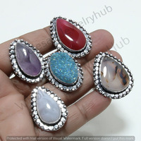 Amethyst Or Colors Antique Ring 20 pcs 925 Sterling Silver Ring Lot WPL-594