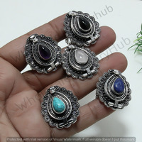 Turquoise Or Colors Poison Ring 15 pcs 925 Sterling Silver Ring Lot WPL-550