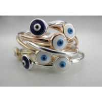 Evil Eye Gemstone Ring 100pcs 925 Sterling Silver Wholesale Ring Lot WL-194