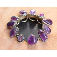 Amethyst Gemstone Ring 50pcs 925 Sterling Silver Wholesale Ring Lot WL-163