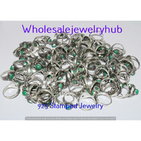 Malachite 50 PCS Wholesale Lot 925 Silver Plated Rings SR-03-952