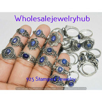 Lapis Lazuli 50 PCS Wholesale Lot 925 Silver Plated Rings SR-03-786
