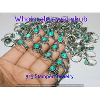 Turquoise 5 PCS Wholesale Lot 925 Silver Plated Rings SR-03-76