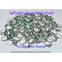 Turquoise 20 PCS Wholesale Lot 925 Silver Plated Rings SR-03-724