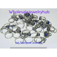 Lapis Lazuli 5 PCS Wholesale Lot 925 Silver Plated Rings SR-03-67