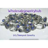 Lapis Lazuli 20 PCS Wholesale Lot 925 Silver Plated Rings SR-03-529