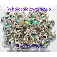 Labradorite & Mixed 20 PCS Wholesale Lot 925 Silver Plated Rings SR-03-523