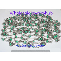 Malachite 5 PCS Wholesale Lot 925 Silver Plated Rings SR-03-45