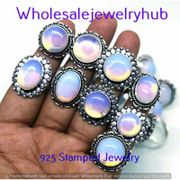 Opalite 5 PCS Wholesale Lot 925 Silver Plated Rings SR-03-165