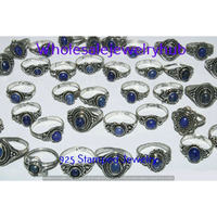 Lapis Lazuli 100 PCS Wholesale Lot 925 Silver Plated Rings SR-03-1075