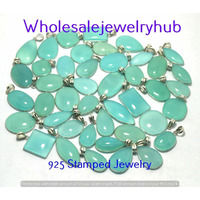 Chalcedony 20 PCS Wholesale Lots 925 Sterling Silver Plated Pendant SP-03-805
