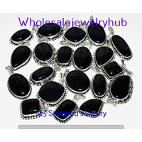 Black Onyx 20 PCS Wholesale Lots 925 Sterling Silver Plated Pendant SP-03-793
