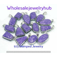 Charorite 15 PCS Wholesale Lots 925 Sterling Silver Plated Pendant SP-03-559