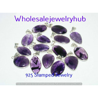 Amethyst 15 PCS Wholesale Lots 925 Sterling Silver Plated Pendant SP-03-537