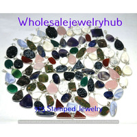 Obsidian & Mixed 50 PCS Wholesale Lots 925 Silver Plated Pendant SP-03-1784