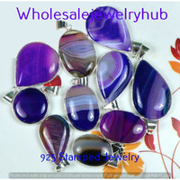 Agate 30 PCS Wholesale Lots 925 Sterling Silver Plated Pendant SP-03-1292