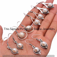 Pearl 30 Pair Wholesale Lots 925 Sterling Silver Plated Earrings SE-03-1338