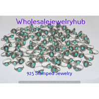 Turquoise 10 pcs Wholesale Lot 925 Sterling Silver Rings RL-07-255