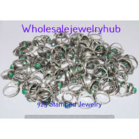 Malachite 10 pcs Wholesale Lot 925 Sterling Silver Rings RL-07-253
