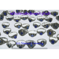 Lapis Lazuli 10 pcs Wholesale Lot 925 Sterling Silver Rings RL-07-246