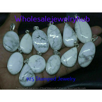 Howlite 10 pcs Wholesale Lots 925 Sterling Silver Plated Pendant PL-01-235