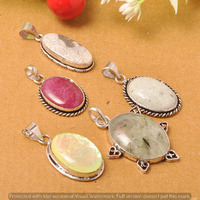 Moonstone & Mixed 5 Piece Wholesale Lot 925 Sterling Silver Pendant NRP-96