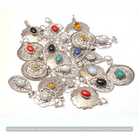 Coral & Mixed 25 Piece Wholesale Lot 925 Sterling Silver Pendant NRP-865