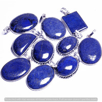 Lapis Lazuli 25 Piece Wholesale Lot 925 Sterling Silver Pendant NRP-857