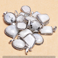 Rainbow Moonstone 25 Piece Wholesale Lot 925 Sterling Silver Pendant NRP-855