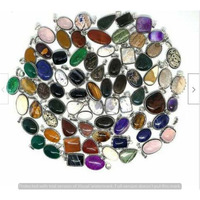 Amethyst & Mixed 25 Piece Wholesale Lot 925 Sterling Silver Pendant NRP-823