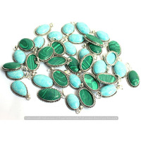 Larimar & Malachite 5 Piece Wholesale Lot 925 Sterling Silver Pendant NRP-41