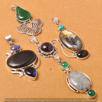 Amethyst & Mixed 10 Piece Wholesale Lot 925 Sterling Silver Pendant NRP-292