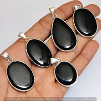 Black Onyx 10 Piece Wholesale Lot 925 Sterling Silver Pendant NRP-286