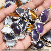 Amethyst & Mixed 30 Piece Wholesale Lot 925 Sterling Silver Pendant NRP-1053
