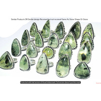 Prehnite 10 Piece Wholesale Ring Lots 925 Sterling Silver Ring NRL-975