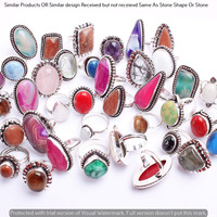 Coral & Mixed 5 Piece Wholesale Ring Lots 925 Sterling Silver Ring NRL-97