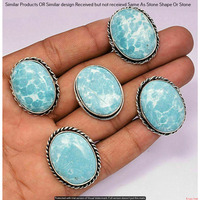 Larimar 10 Piece Wholesale Ring Lots 925 Sterling Silver Ring NRL-962