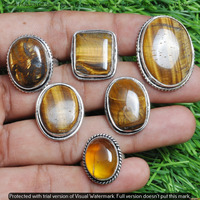 Tiger Eye 10 Piece Wholesale Ring Lots 925 Sterling Silver Ring NRL-946