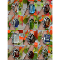 Garnet & Mixed 5 Piece Wholesale Ring Lots 925 Sterling Silver Ring NRL-93